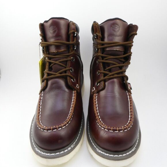 SUREWAY 6" Heavy Duty Soft Toe Full Grain Leather Work Boots Red Men US: 10.5 - Picture 5 of 6